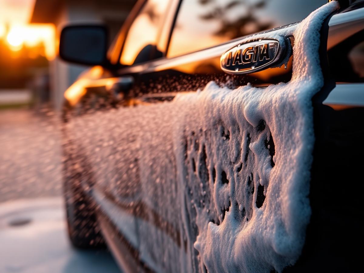 Mobile detailer hand washing a car in Oklahoma City